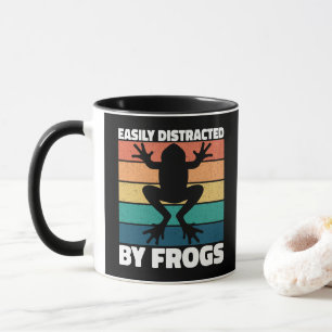 Caneca Facilmente Distraído Por Amantes De Rãs Design Col
