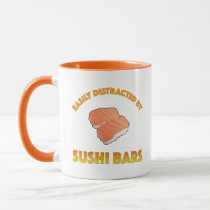 Caneca Facilmente Distraído Por Barras De Sushi