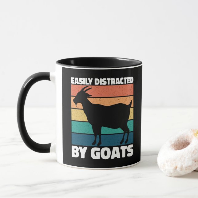 Caneca Facilmente Distraído Por Cabras Fofas Amante Da Ag (Com Donut)