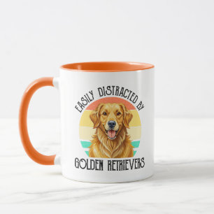 Caneca Facilmente Distraído Por Golden Retrievers
