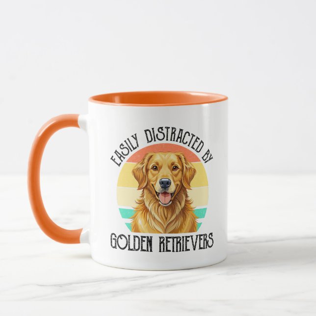 Caneca Facilmente Distraído Por Golden Retrievers (Esquerda)