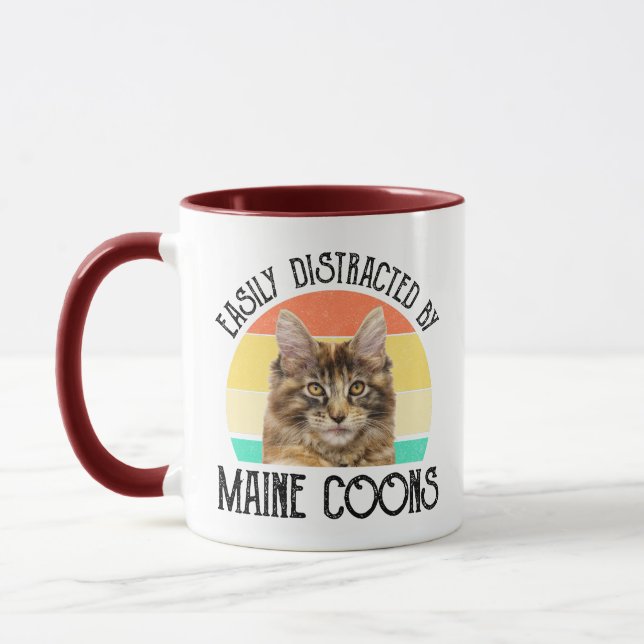Caneca Facilmente Distraído Por Maine Coons (Esquerda)