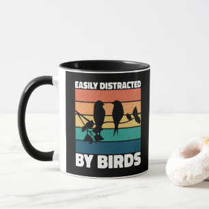 Caneca Facilmente Distraído Por Pássaros Dono De Pássaro 
