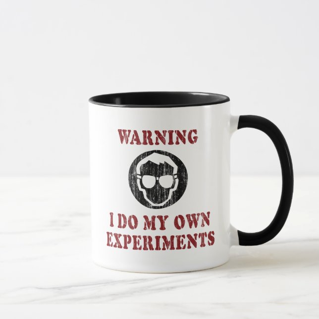 Caneca Faço Meus Próprios Experimentos - Grunge de Cienti (Direita)
