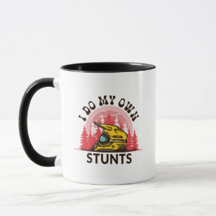 Caneca Faço Meus Próprios Stunts Capacete de Motocross En