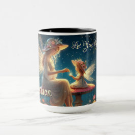 Caneca Fada Branca Personalizada Mãe e Filha
