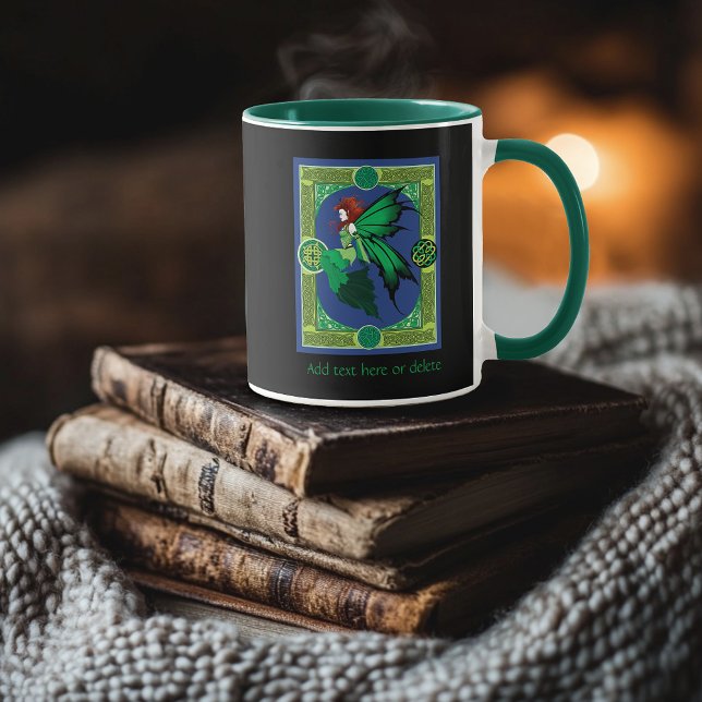 Caneca Fada Celta Esmeralda Asas Verdes Fantasia (Criador carregado)