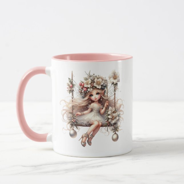 Caneca Fada de Natal Branca (Esquerda)
