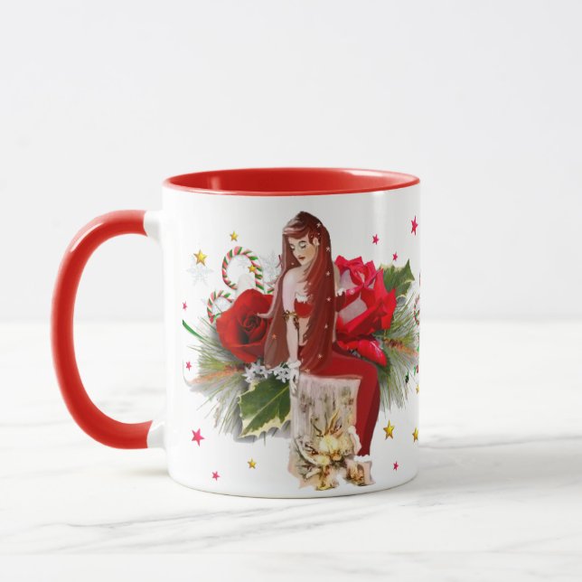 Caneca Fada de Natal e Canas Doces (Esquerda)