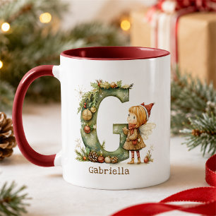 Caneca Fada de Natal Fofo Personalizado Iniciais Capricho