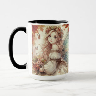 Caneca Fada de outono com folhas de outono