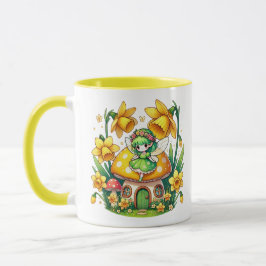 Caneca Fada de Primavera de Aquarela