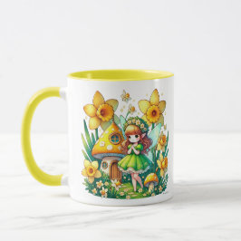 Caneca Fada de Primavera de Aquarela
