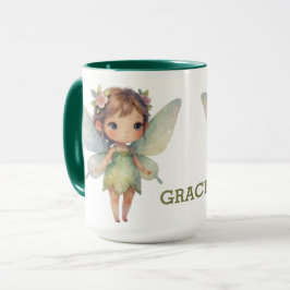 Caneca Fada Encantada da Floresta: Sprite verde pastel
