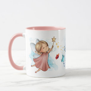 Caneca Fada Rosa Bonita Todos os Desejos São Concedidos