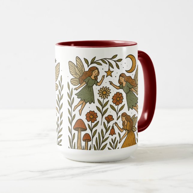 Caneca Fadas no Jardim Místico (Frente Esquerda)