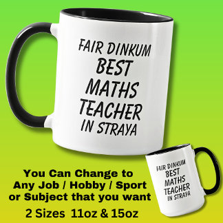 Caneca Fair Dinkum MELHOR PROFESSOR DE MATEMÁTICA EM Stra