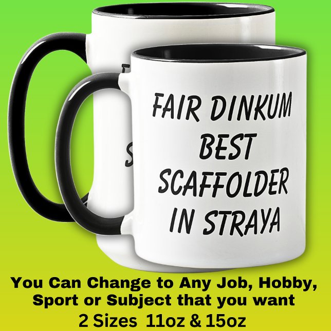 Caneca Fair Dinkum MELHOR SCAFFOLDER em Straya (Criador carregado)
