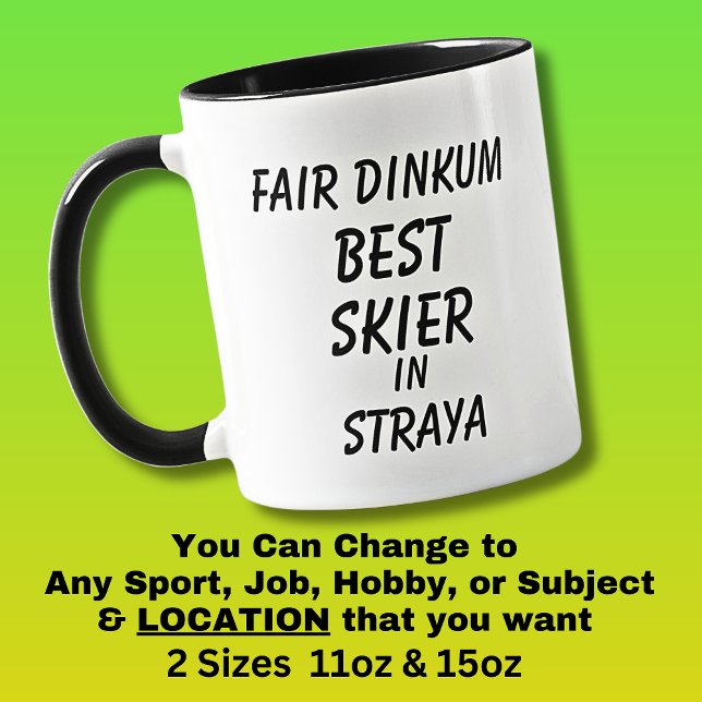 Caneca Fair Dinkum MELHOR SKIER em Straya (Criador carregado)