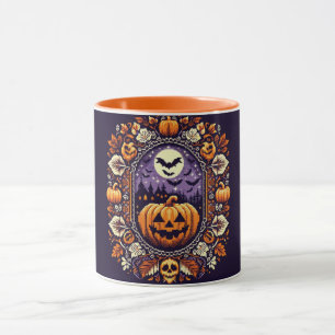 Caneca Fair Isle/Colorwork Vintage Halloween/outono