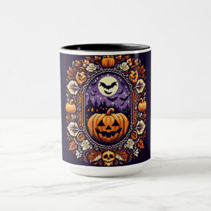 Caneca Fair Isle/Colorwork Vintage Halloween/outono
