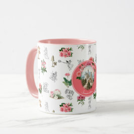 Caneca Fairies Cor-de-rosa-palha Palha-Mushroom Castelo d