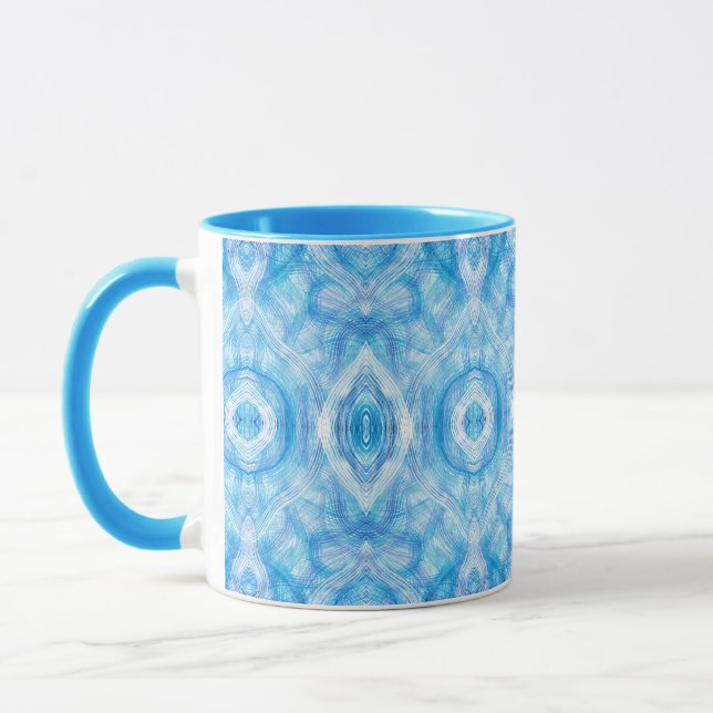 Caneca Faith Abstract Light Blue White Watercolor Art (Esquerda)