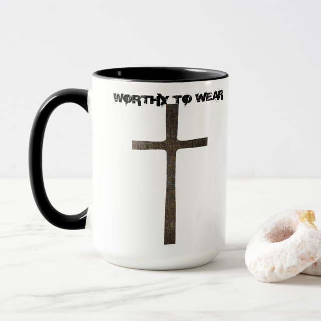Caneca Faith Cross Armor - Digno De Vestir (Com Donut)