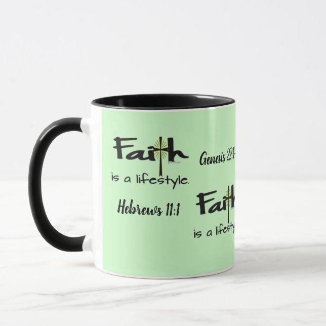 Caneca "Faith is a Lifestyle" - Hot Beverage Cup / Mug (Esquerda)