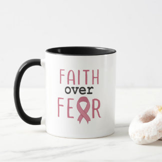 Caneca Faith Over Fear Breast Cancer Awareness