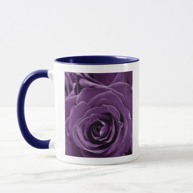 Caneca Faith Purple Roses 11oz Two-Tone Mug Blue (Esquerda)