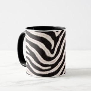 Caneca Faixa de Zebra Selvagem Preto e Branco com Visual