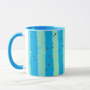 Caneca Faixa Vertical Moderna em Azul-Céu