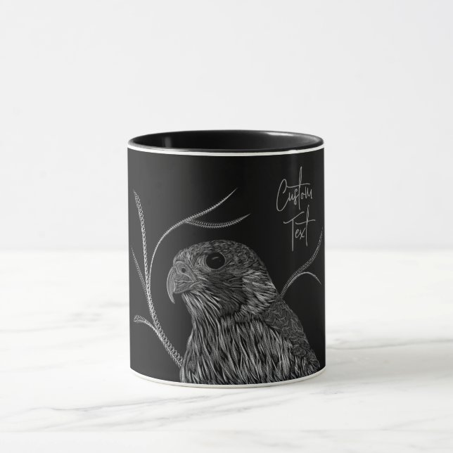 Caneca Falcão Peregrino em Ramais de Árvore com Escrita M (Centro)