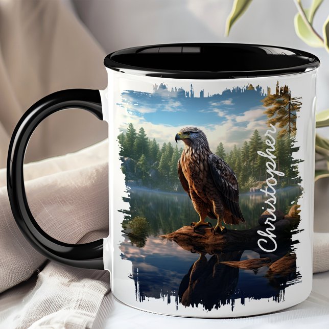 Caneca Falcão por Reflexo do Lago da Montanha (Criador carregado)