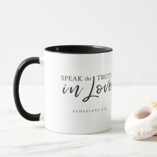 Caneca Fale a Verdade no Amor Efesianos 4:15 Verso da Bíb