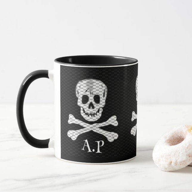 Caneca Fale como um personalizado do dia de pirata (Com Donut)