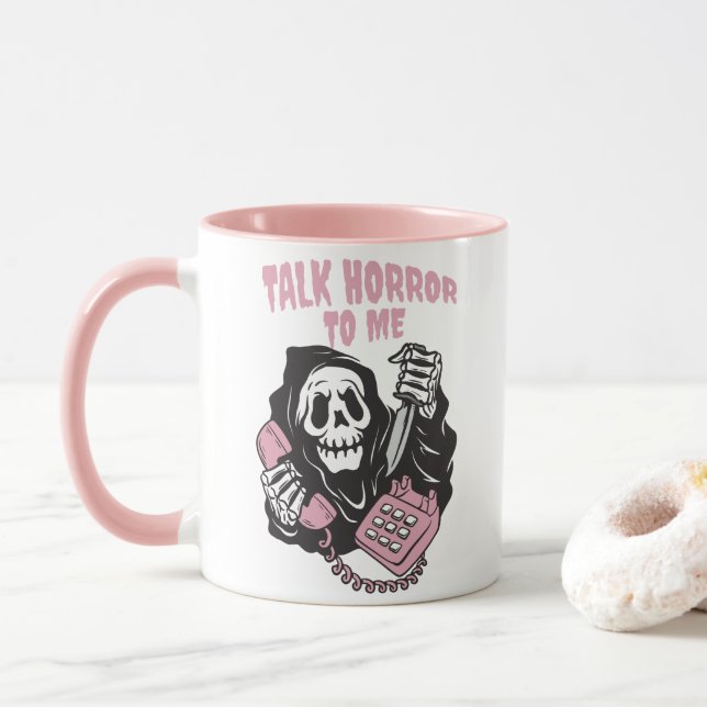 CANECA FALE HORROR COMIGO TELEFONE DO GRIM REAPER (Com Donut)