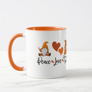 Caneca Fall Season "Peace Love and Pumpkin Spice Gnomos"