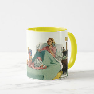 Caneca Família Antiga Servindo a Mãe Café da Manhã na Cam