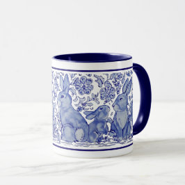 Caneca Família Coelho Cinto Azul Delft Dedham Mug
