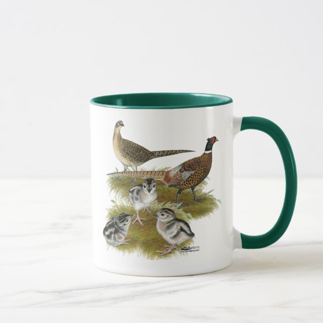 Caneca Família de Faisão-de-pescoço-anilado (Direita)