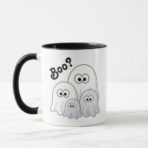 Caneca Família de Fantasmas de Desenho Animado Fofo Pergu