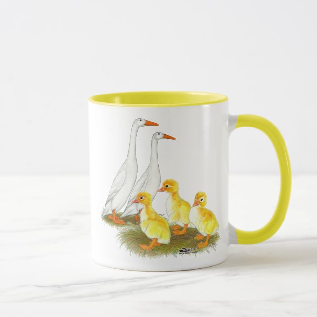 Caneca Família de Pato Corredor Branco (Direita)
