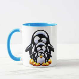 Caneca Família de pinguins