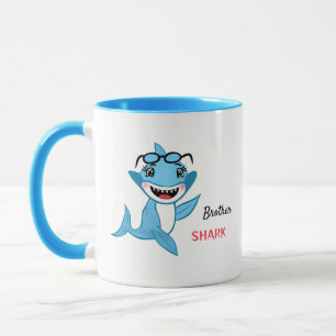 Caneca Família de Tubarão Feliz Irmão Tubarão