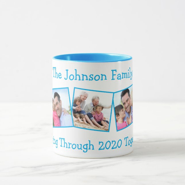 Caneca Família Divertida 5 Fotos Passando Pelo Azul 2020 (Centro)