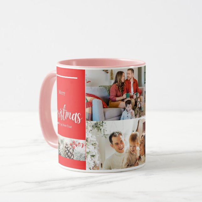 Caneca Família Feliz Natal e Feliz ano novo (Frente Esquerda)