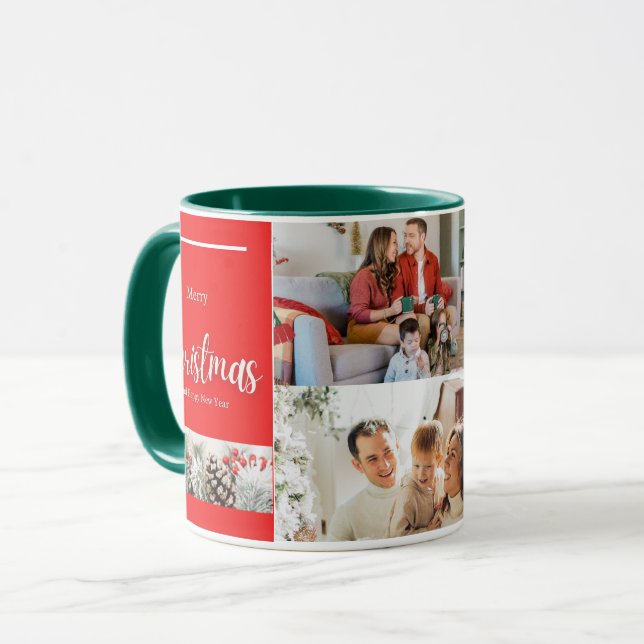 Caneca Família Feliz Natal e Feliz ano novo (Frente Esquerda)