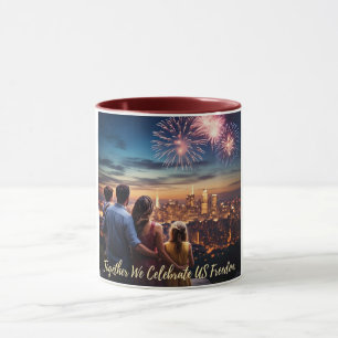 Caneca Família "Juntos nós celebramos a liberdade dos EUA